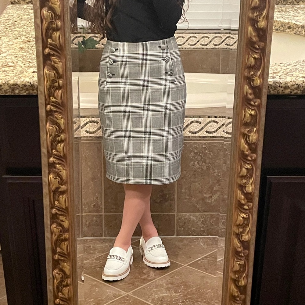 H&M Plaid With Houndstooth Skirt
